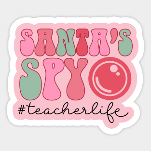 Santa Spy #teacherlife Teaching Funny Christmas Sticker